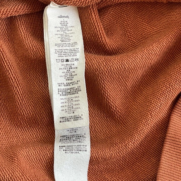 Allbirds Sweatshirt Pullover Orange Large Long Sleeve Crew Neck - Picture 7 of 8